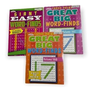 Great Big Large Print Word-Find Puzzles Books Pack of 3 Full Size Books